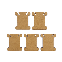 Kit Plaquinhas para Enrolar Meadas de Linhas Liso 3,5x4cm em MDF com 5 peças - Palácio da Arte