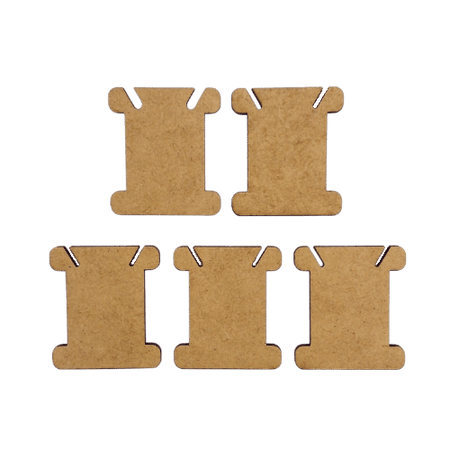 Kit Plaquinhas para Enrolar Meadas de Linhas Liso 3,5x4cm em MDF com 5 peças - Palácio da Arte