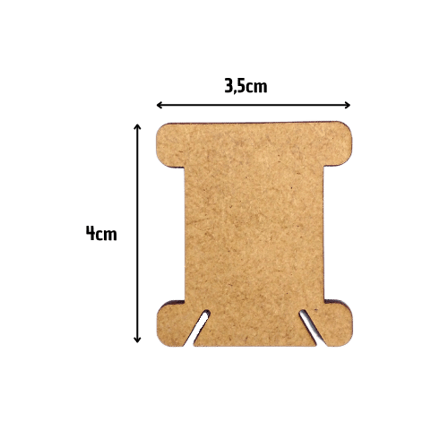 Kit Plaquinhas para Enrolar Meadas de Linhas Liso 3,5x4cm em MDF com 5 peças - Palácio da Arte