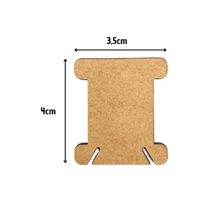 Kit Plaquinhas para Enrolar Meadas de Linhas Liso 3,5x4cm em MDF com 5 peças - Palácio da Arte