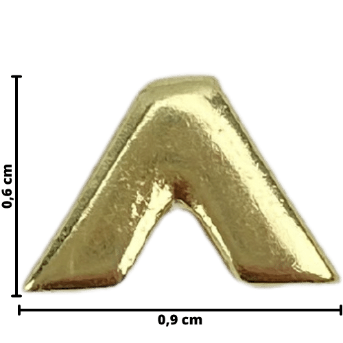 Letra Acento Circunflexo em Metal Dourado 0,9x0,6cm - Palácio da Arte