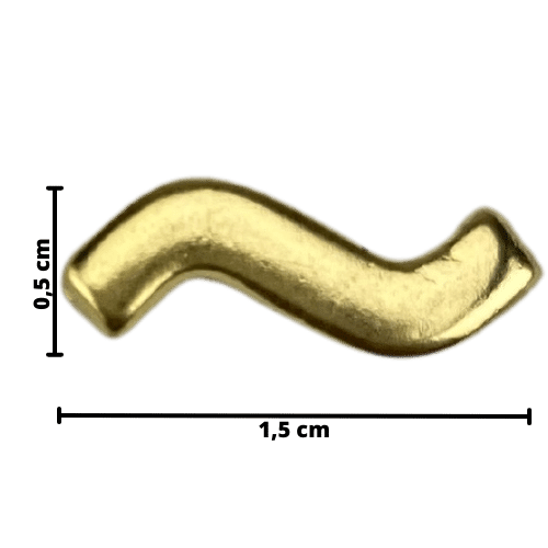 Letra Acento Til em Metal Dourado 1,5x0,5cm - Palácio da Arte