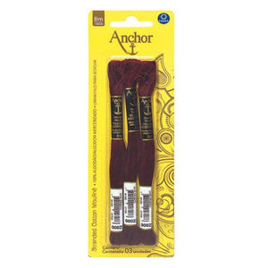 Linha Meada Bordado Anchor Mouliné 00022 Bordô com 3 unidades - Palácio da Arte