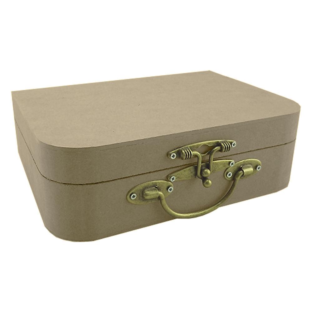 Maleta Decorativa em MDF com Fecho e Alça Metal 15,3x21x6,5cm - Palácio da Arte