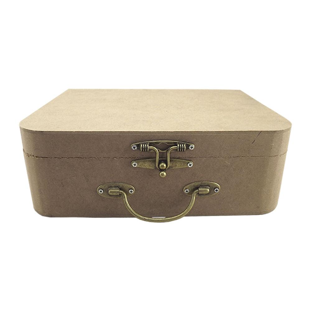 Maleta Decorativa em MDF com Fecho e Alça Metal 20,2x25x8,5cm - Palácio da Arte
