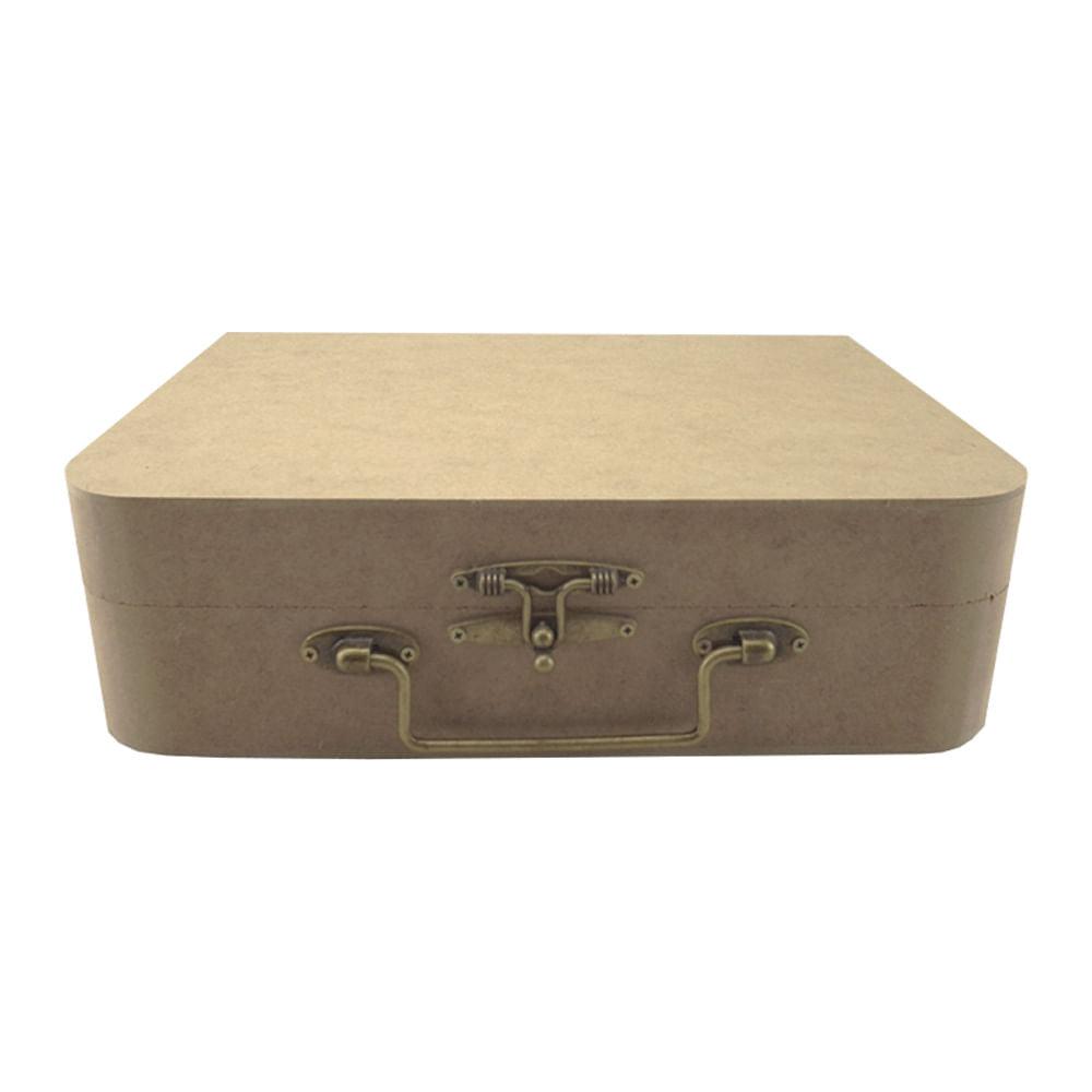 Maleta Decorativa em MDF com Fecho e Alça Metal 24,3x34,3x10,5cm - Palácio da Arte