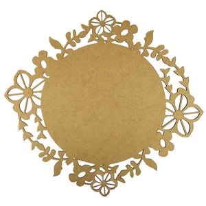 Mandala Borda Floral 25x25cm em MDF - Palácio da Arte