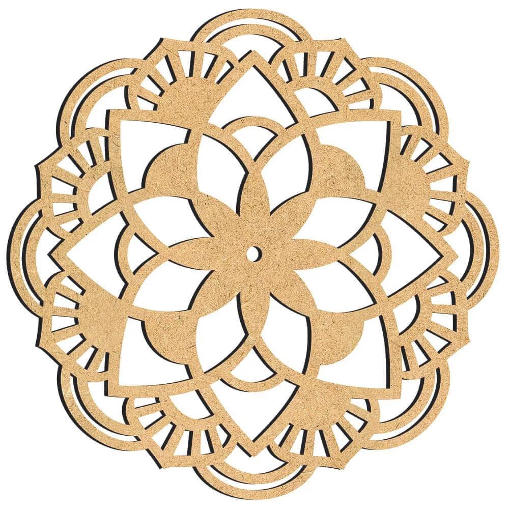 Mandala Franja 30x30cm em MDF - Palácio da Arte