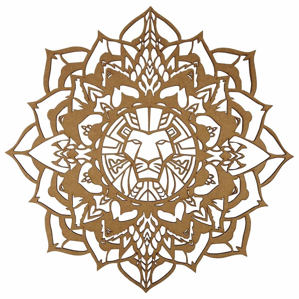 Mandala Lotus Africana 25x25cm em MDF - Palácio da Arte