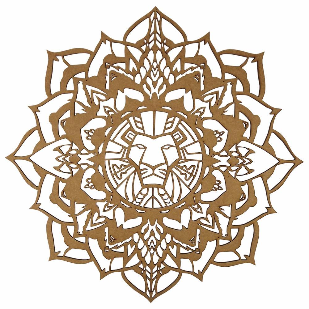 Mandala Lotus Africana 35x35cm em MDF - Palácio da Arte