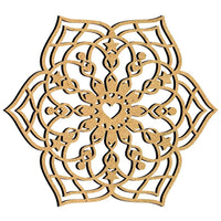 Mandala Moderna 6 Pontas 30x27,5cm em MDF - Palácio da Arte