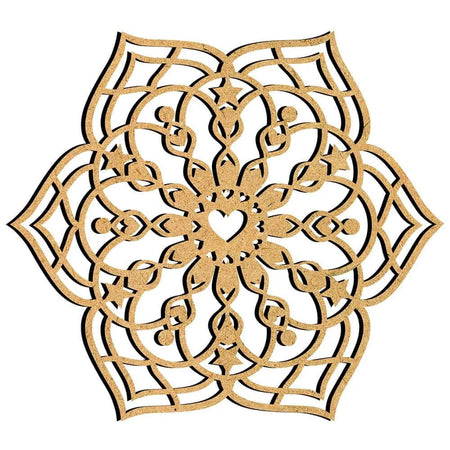 Mandala Moderna 6 Pontas 30x27,5cm em MDF - Palácio da Arte