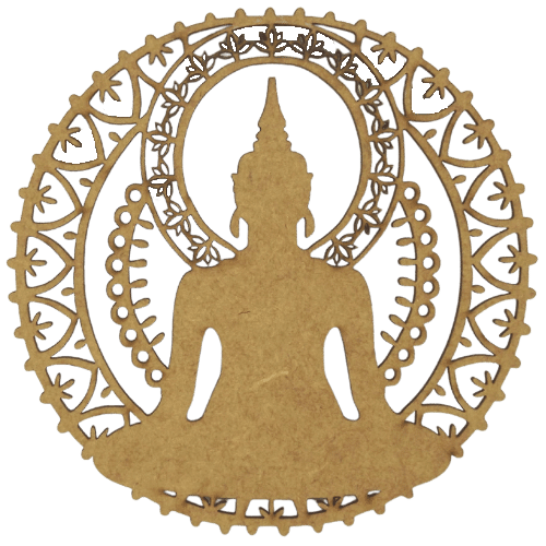 Mandala Ornamentos Buda 15x15cm em MDF - Palácio da Arte