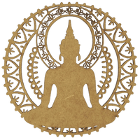 Mandala Ornamentos Buda 15x15cm em MDF - Palácio da Arte