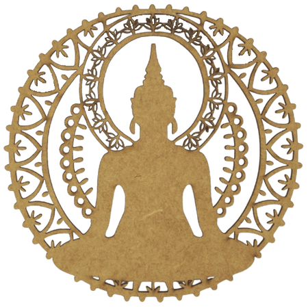 Mandala Ornamentos Buda 15x15cm em MDF - Palácio da Arte