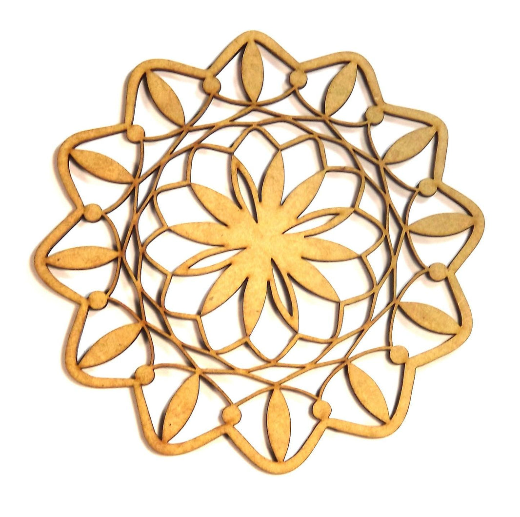 Mandala Pontas e Aro 13x13cm em MDF - Palácio da Arte