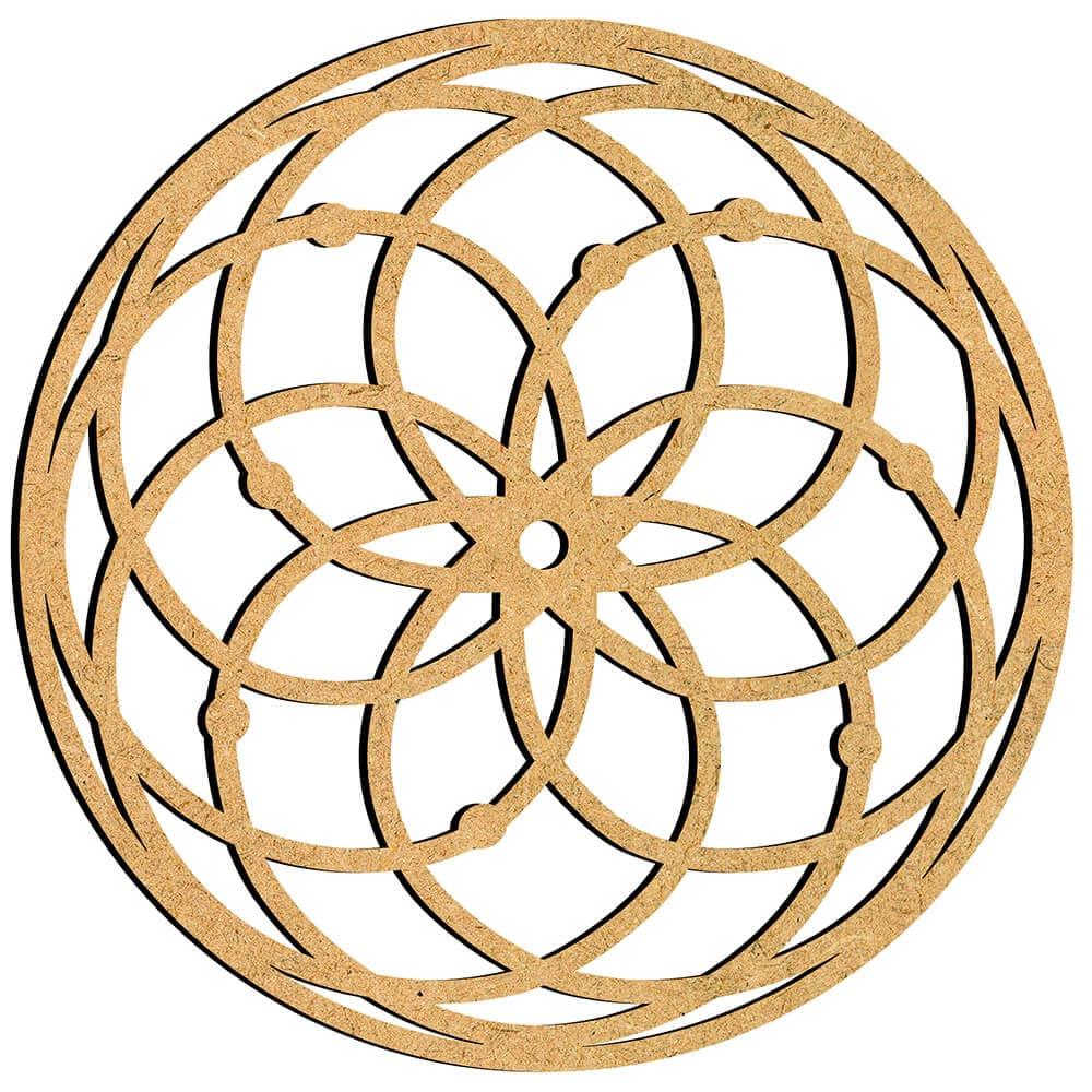 Mandala Simétrica 14x14cm em MDF - Palácio da Arte