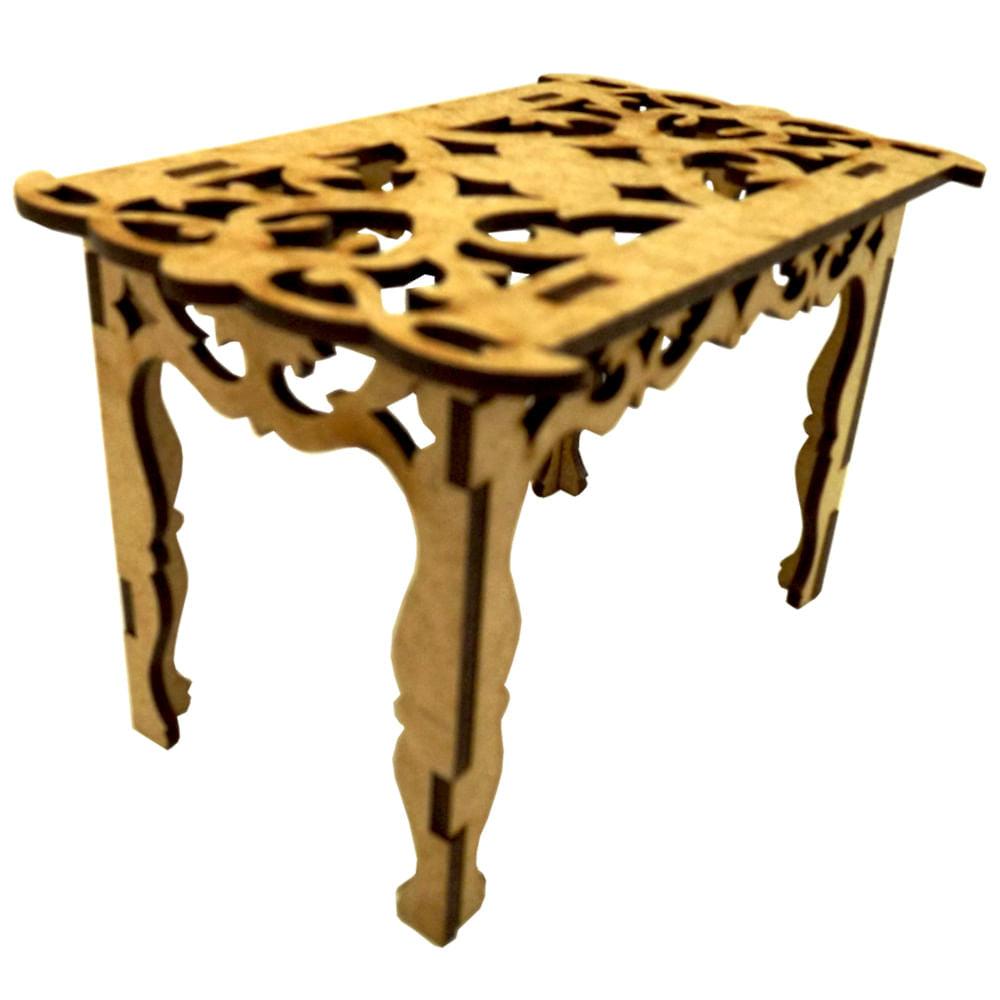 Mesa Miniatura Trabalhada 12x7,5cm em MDF - Palácio da Arte