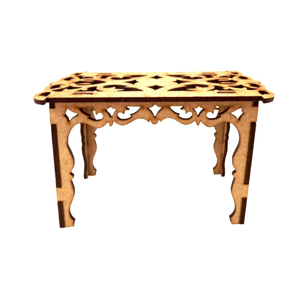 Mesa Miniatura Trabalhada 12x7,5cm em MDF - Palácio da Arte