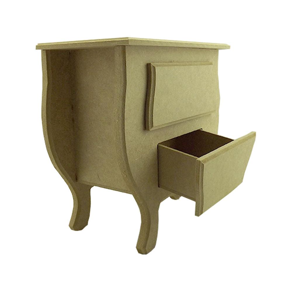 Mini Cômoda Bombê Decorativa com 2 Gavetas em MDF 20x20x11cm - Palácio da Arte