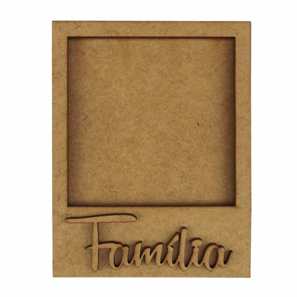Moldura Foto Polaroid com Aplique Família 11x8,6cm em MDF - Palácio da Arte