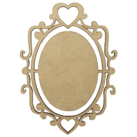 Moldura Oval Coração 15x11cm em MDF - Palácio da Arte