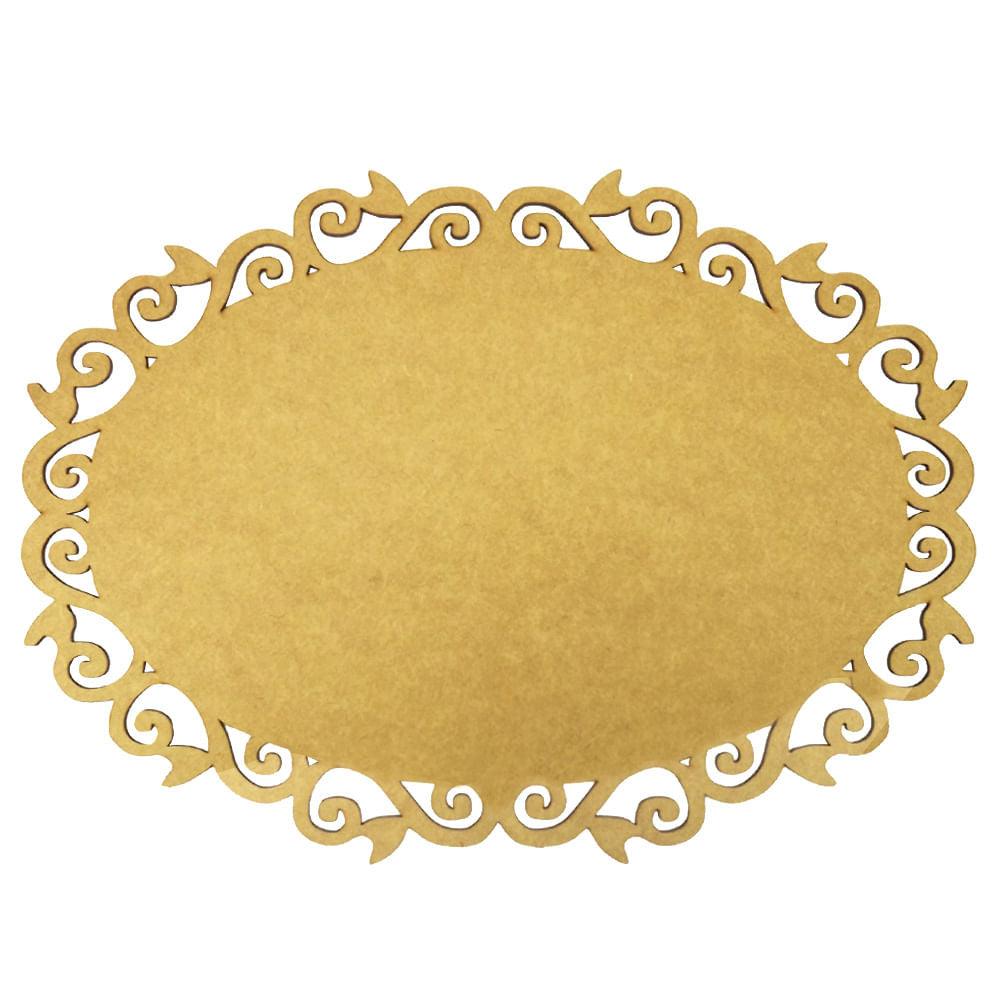 Moldura Oval Lisa Arabesco 40x29cm em MDF - Palácio da Arte