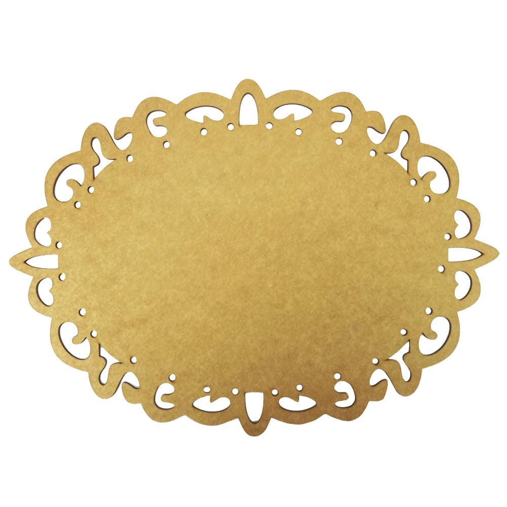 Moldura Oval Lisa Clássica 50x36cm em MDF - Palácio da Arte