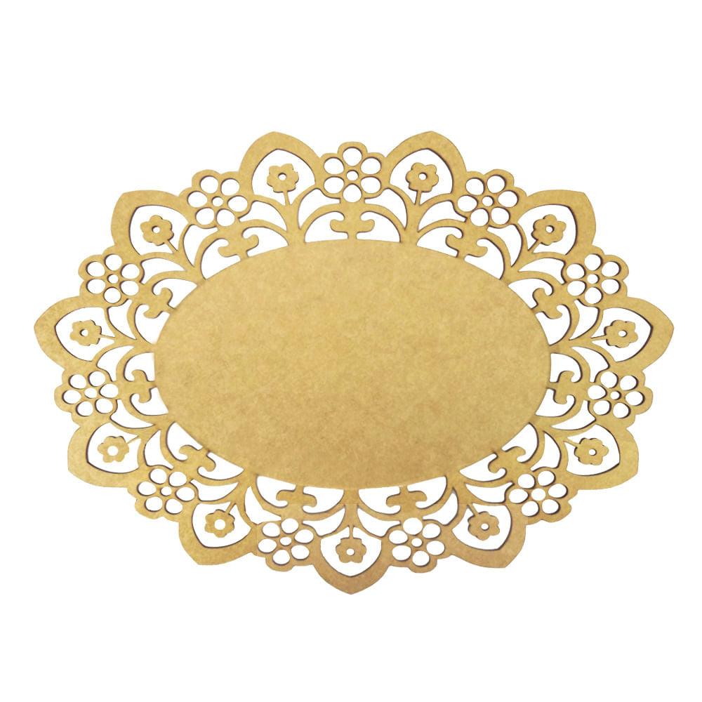 Moldura Oval Lisa Margarida 30x21,5cm em MDF - Palácio da Arte