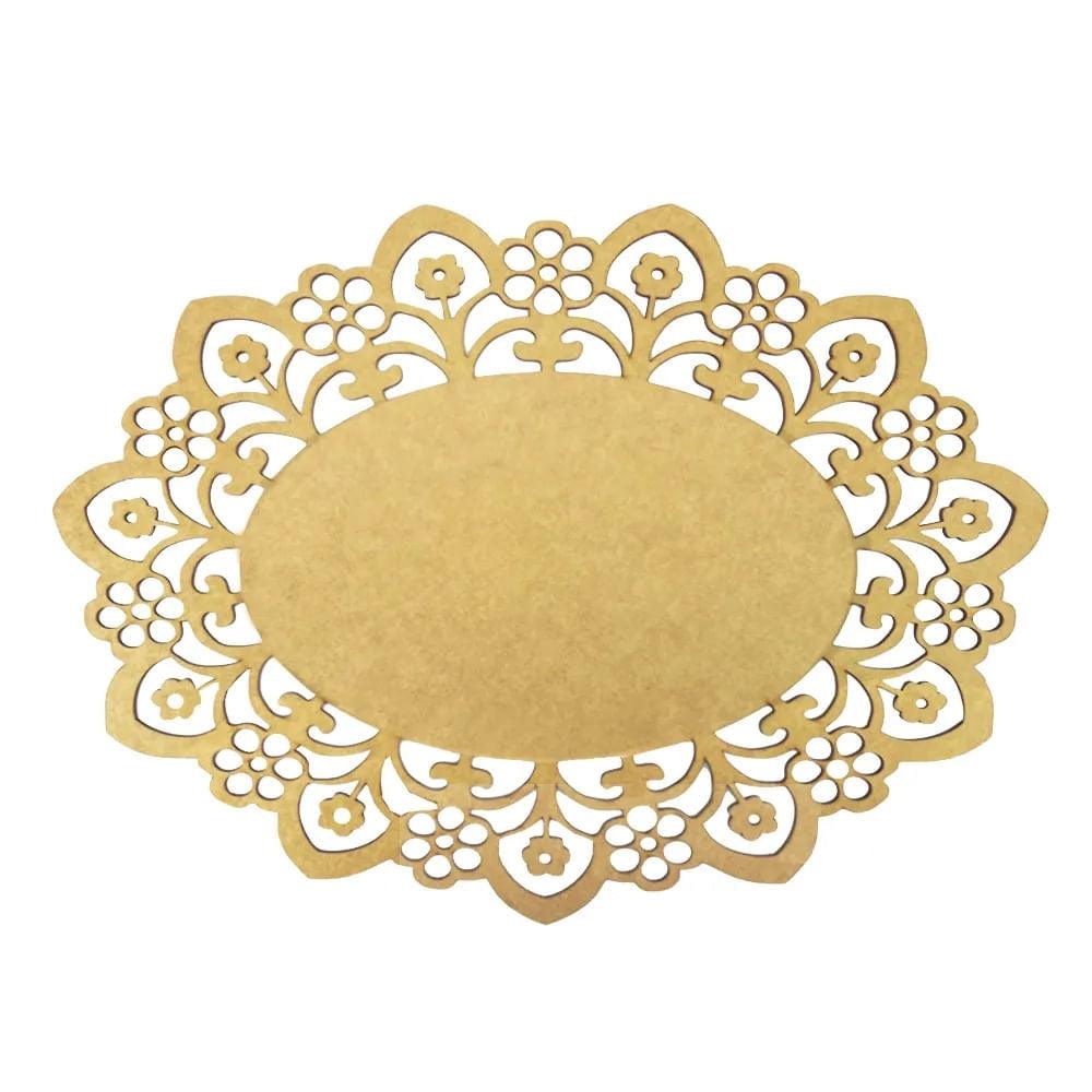 Moldura Oval Margarida 15x10,7cm em MDF - Palácio da Arte