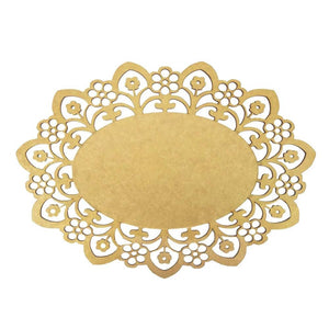 Moldura Oval Margarida 15x10,7cm em MDF - Palácio da Arte