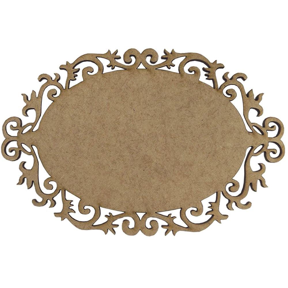 Moldura Oval Ornamental 15x10cm em MDF - Palácio da Arte