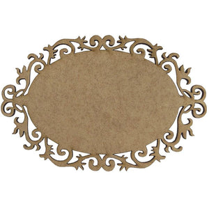 Moldura Oval Ornamental 15x10cm em MDF - Palácio da Arte