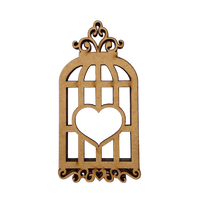 Moldura para Shaker Box Gaiola Coração 10x5cm em MDF - Palácio da Arte
