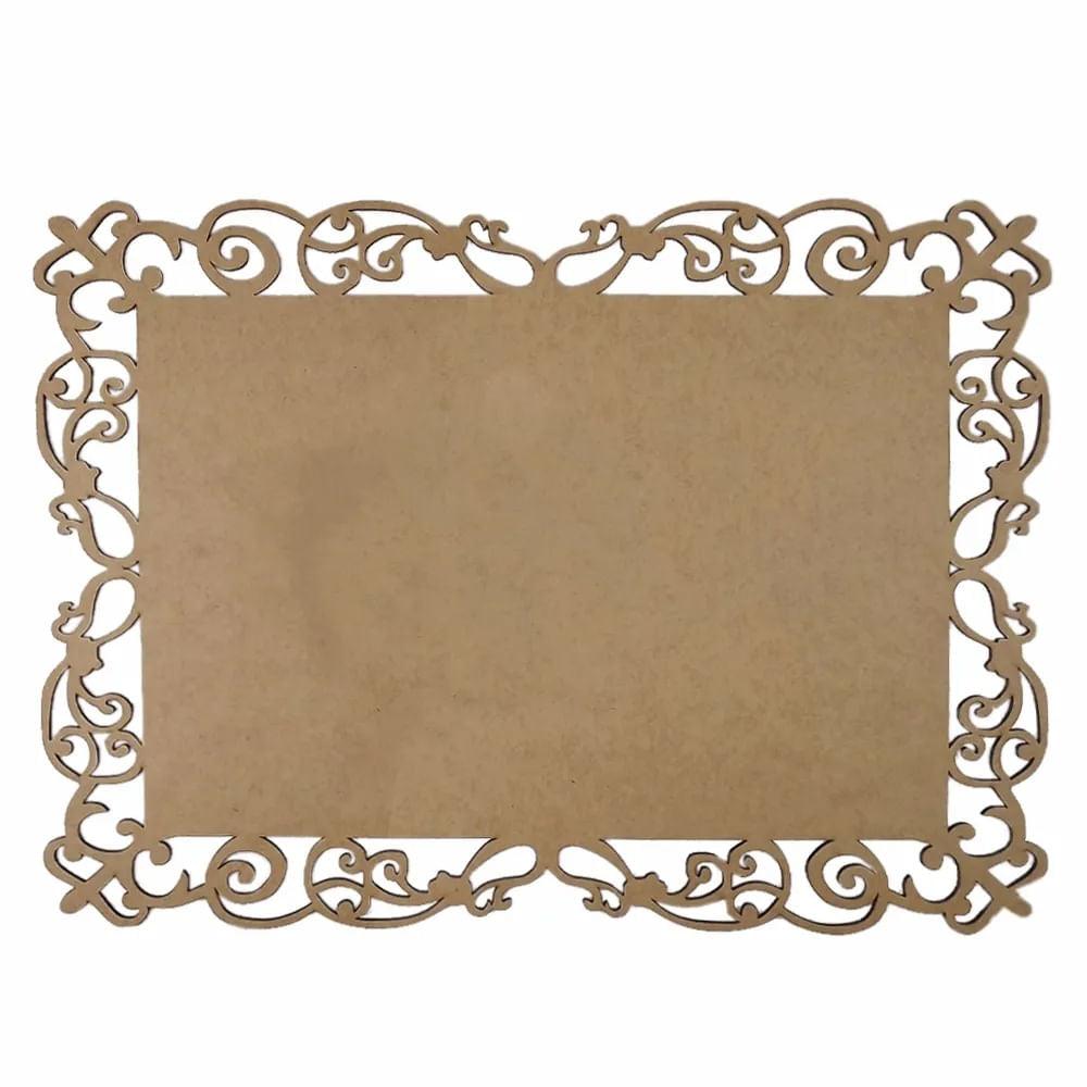 Moldura Retangular Arabescos 15x10,9cm em MDF - Palácio da Arte