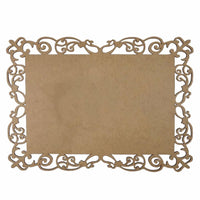 Moldura Retangular Arabescos Lisa 40x30cm em MDF - Palácio da Arte