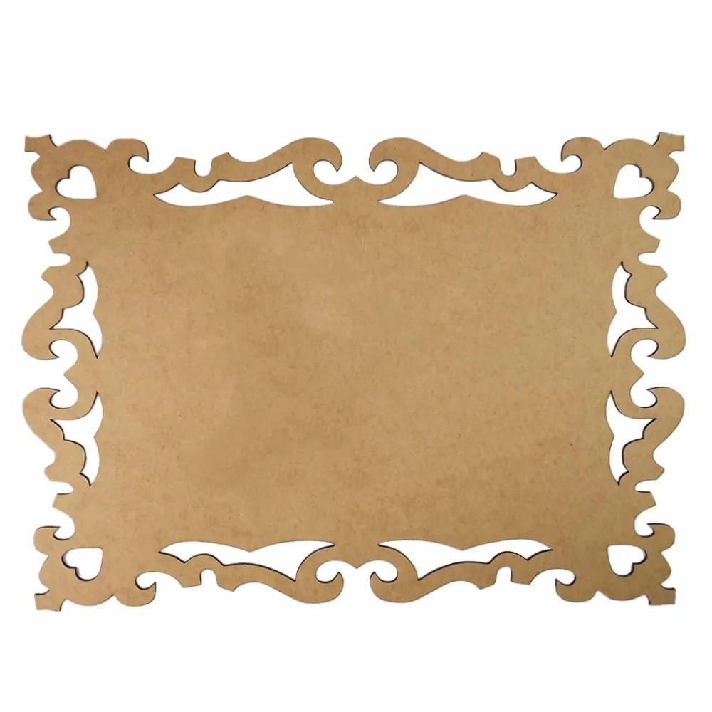 Moldura Retangular Coração 15x10,7cm em MDF - Palácio da Arte