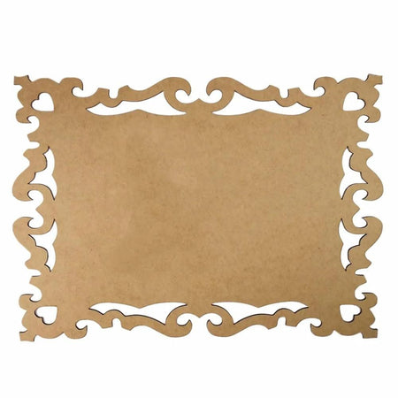 Moldura Retangular Coração 15x10,7cm em MDF - Palácio da Arte