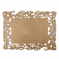 Moldura Retangular Flores 15x10,7cm em MDF - Palácio da Arte