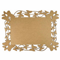 Moldura Retangular Lisa Borboletas 30x21,5cm em MDF - Palácio da Arte