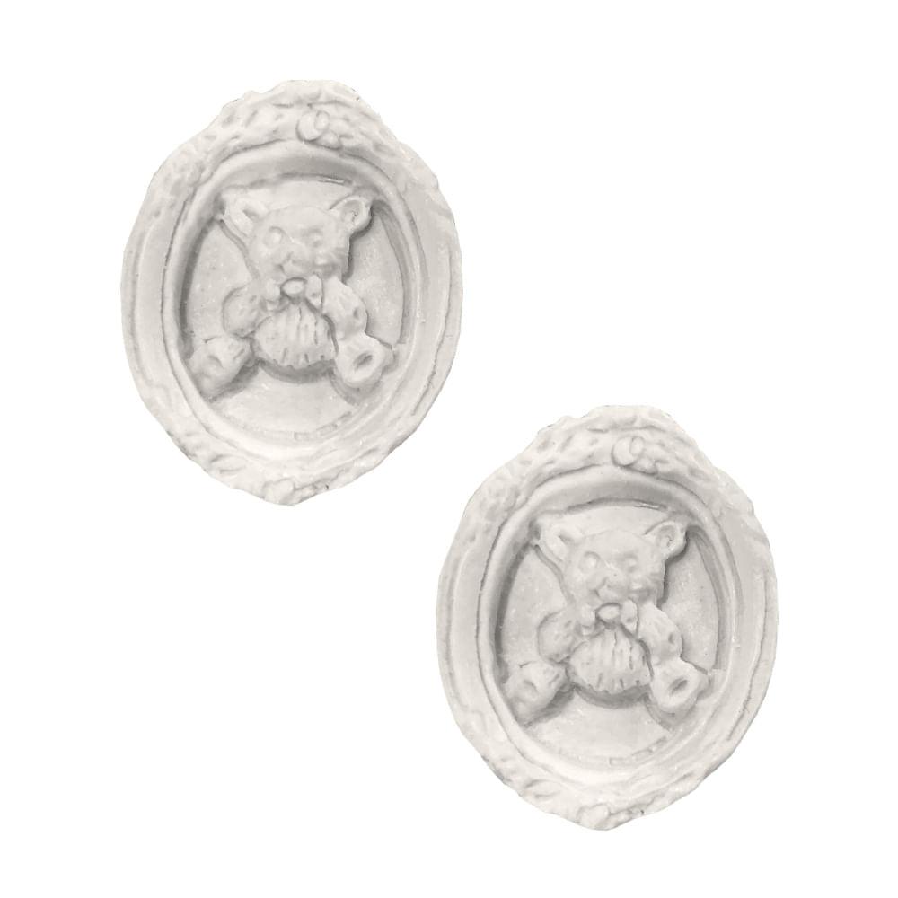 Moldurinha Redonda Baby Ursinho 2,8x2,4cm com 2 unidades Resina - Palácio da Arte