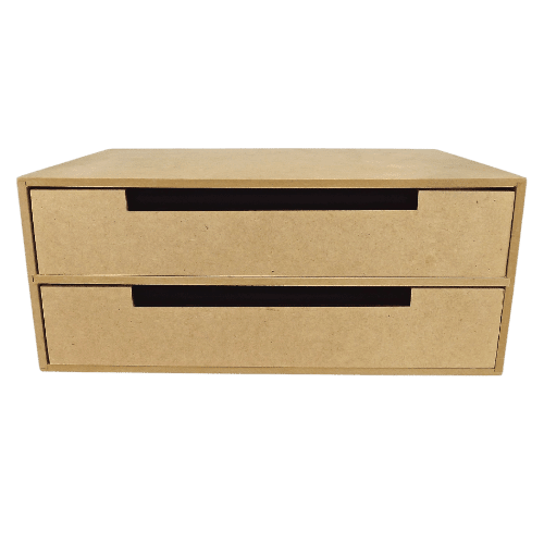 Organizador de Mesa com 2 Gavetas em MDF 14x23x33cm - Palácio da Arte