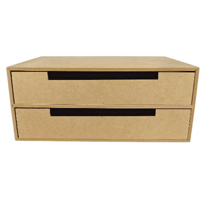 Organizador de Mesa com 2 Gavetas em MDF 14x23x33cm - Palácio da Arte