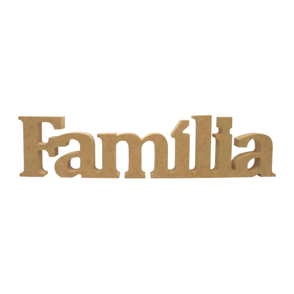 Palavra Enfeite de Mesa Família 40,5x10cm em MDF - Palácio da Arte