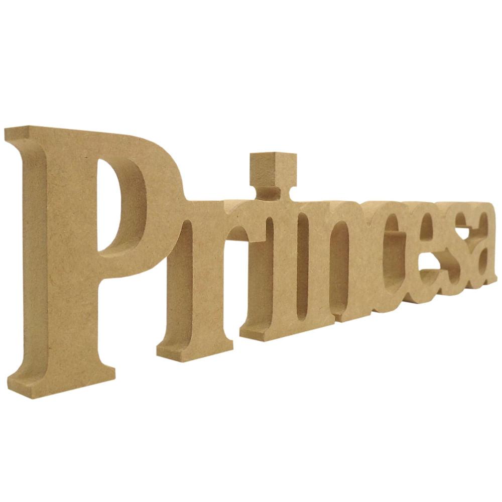 Palavra Enfeite de Mesa Princesa 10x48cm em MDF - Palácio da Arte