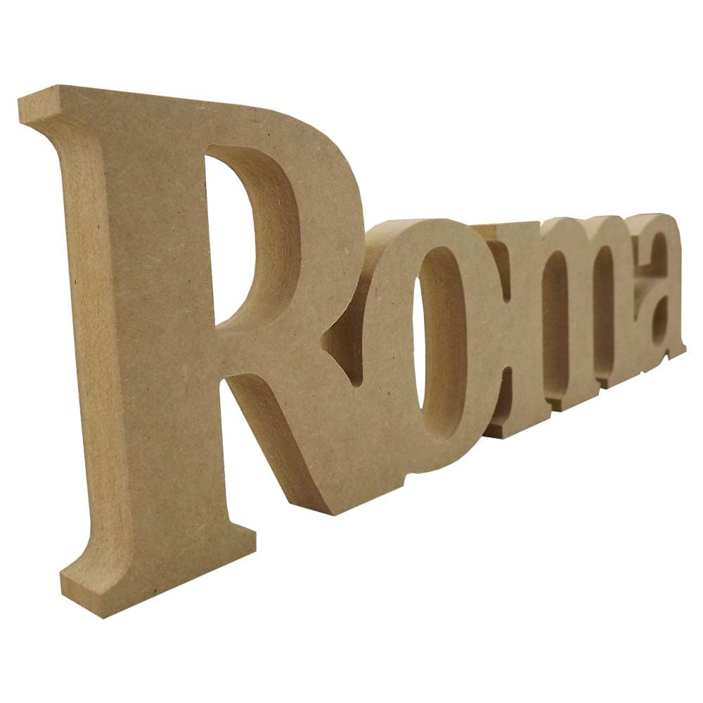 Palavra Enfeite de Mesa Roma 40x12cm em MDF - Palácio da Arte