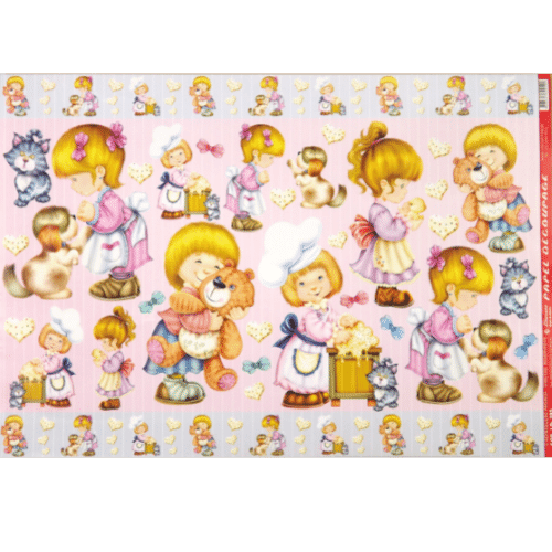 Papel Decoupage 34x48 LD-295 Crianças e Bichinhos Litocart - Palácio da Arte
