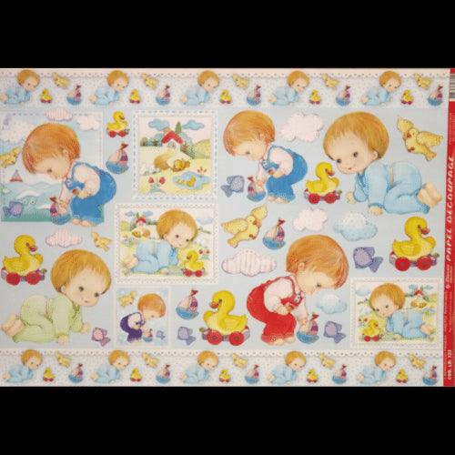 Papel Decoupage 34x48 LD-322 Menino e Patinho Litocart - Palácio da Arte