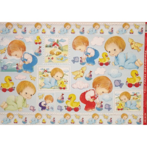 Papel Decoupage 34x48 LD-322 Menino e Patinho Litocart - Palácio da Arte
