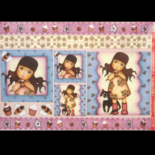 Papel Decoupage 34x48 LD-397 Menina e Doces Litocart - Palácio da Arte